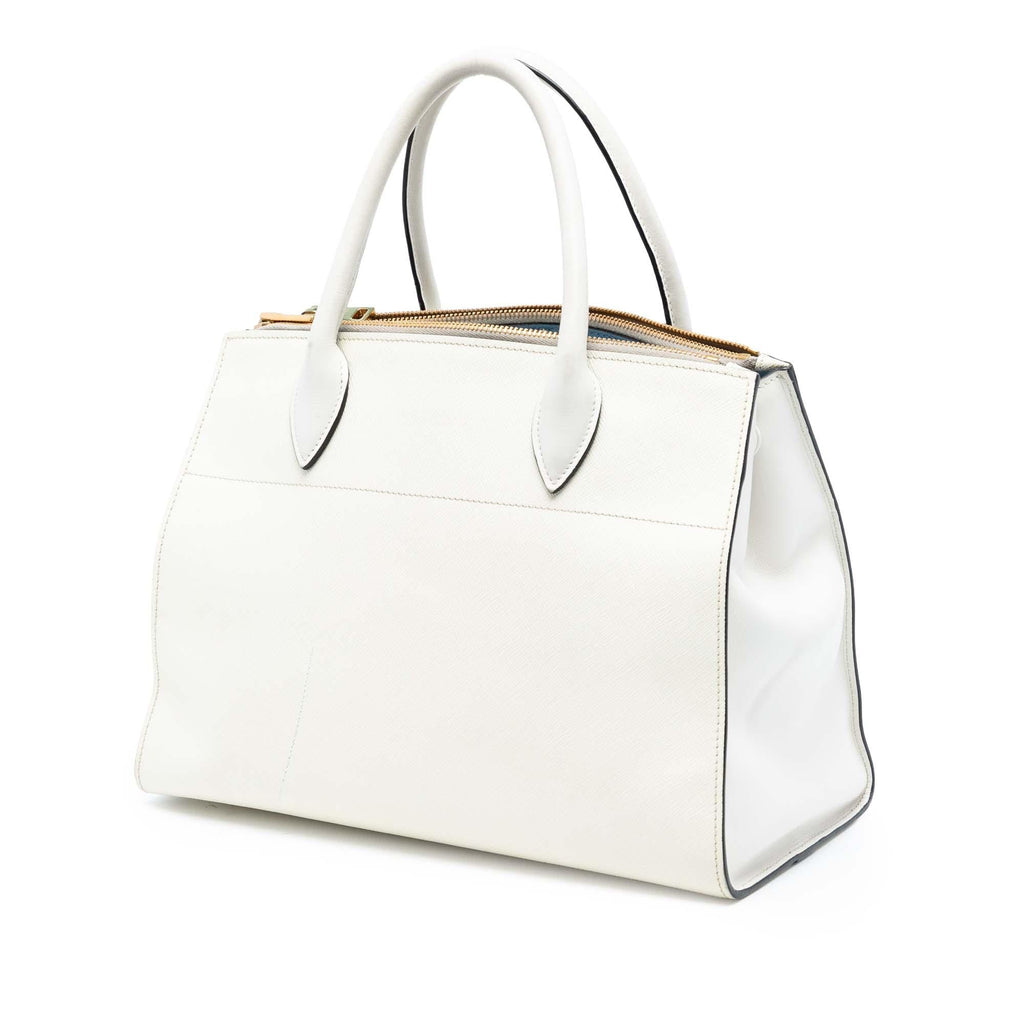 Prada City Calf Trimmed Saffiano Greche Paradigme Bag