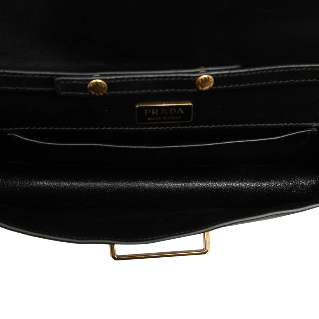 Prada City Calf and Saffiano Cahier Chain Clutch