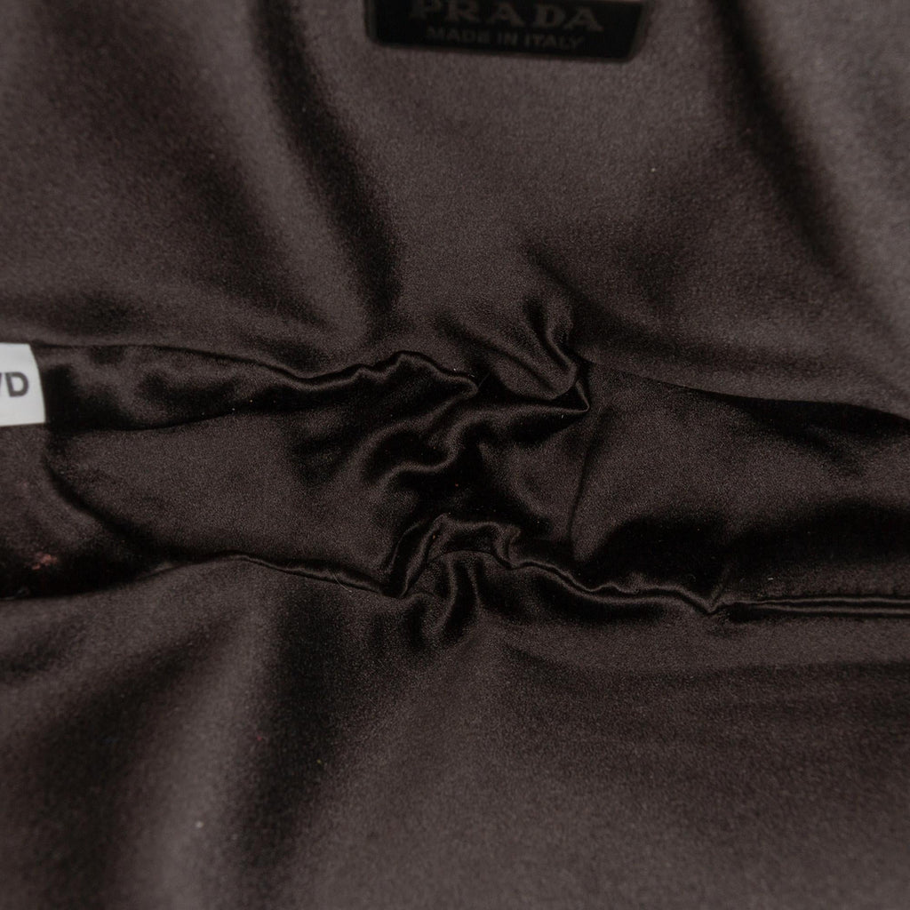 Prada Crystal Embellished Satin Triangle Pouch
