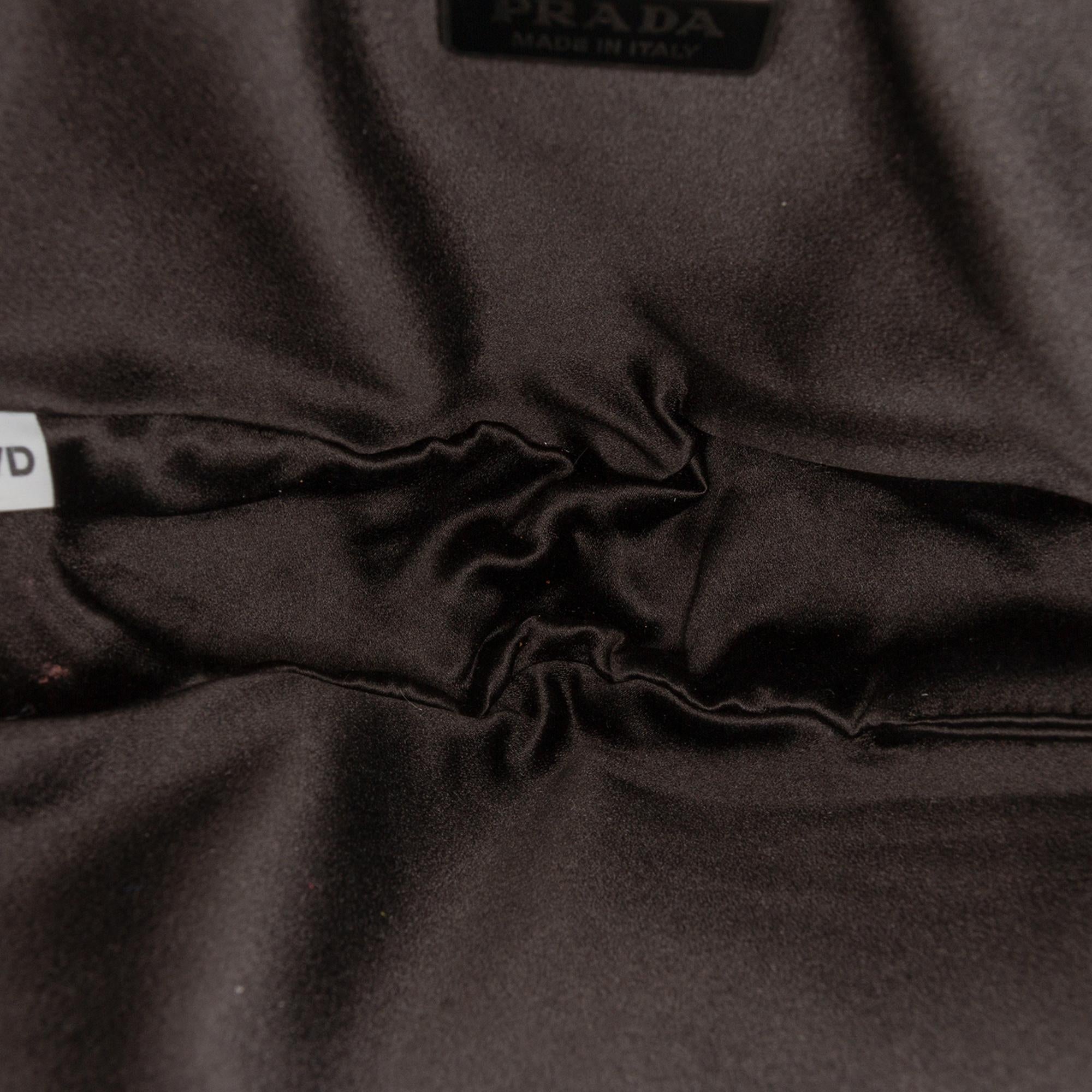 Prada Crystal Embellished Satin Triangle Pouch