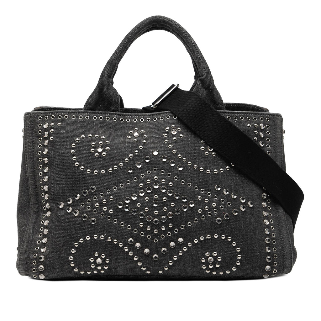Prada Denim Canapa Bijoux Satchel