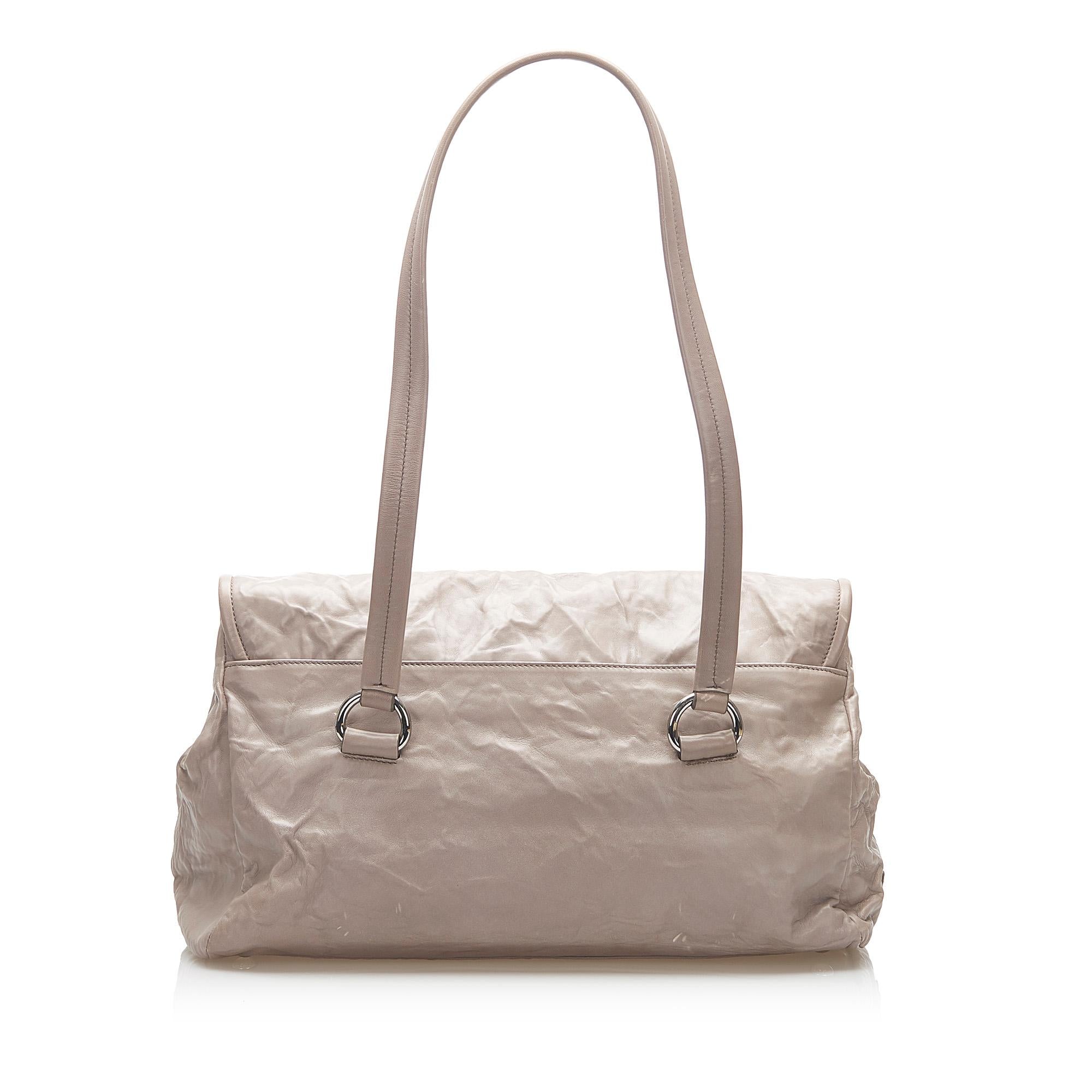 Prada Easy Leather Shoulder Bag (SHG-31706)