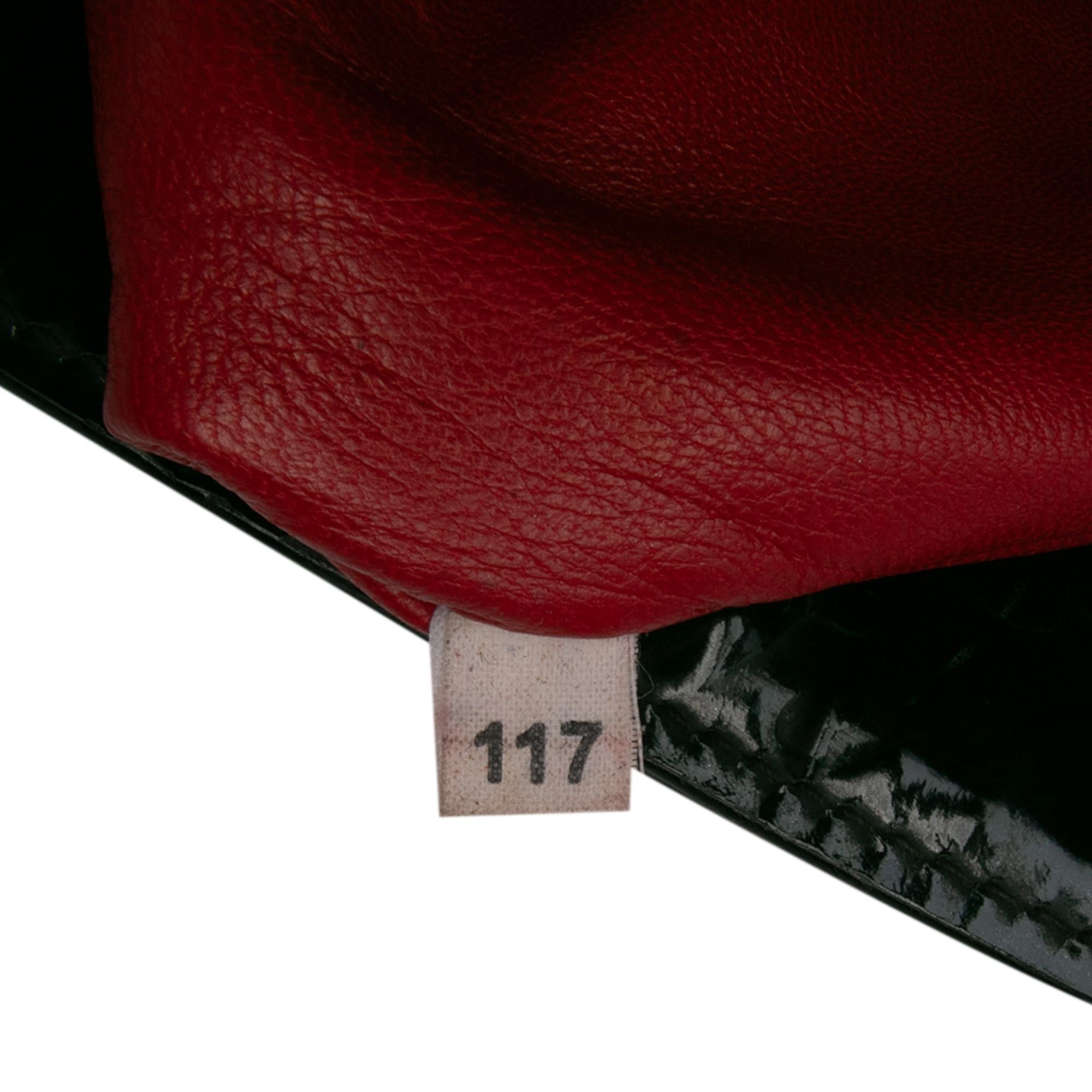 Prada Embossed Patent Satchel