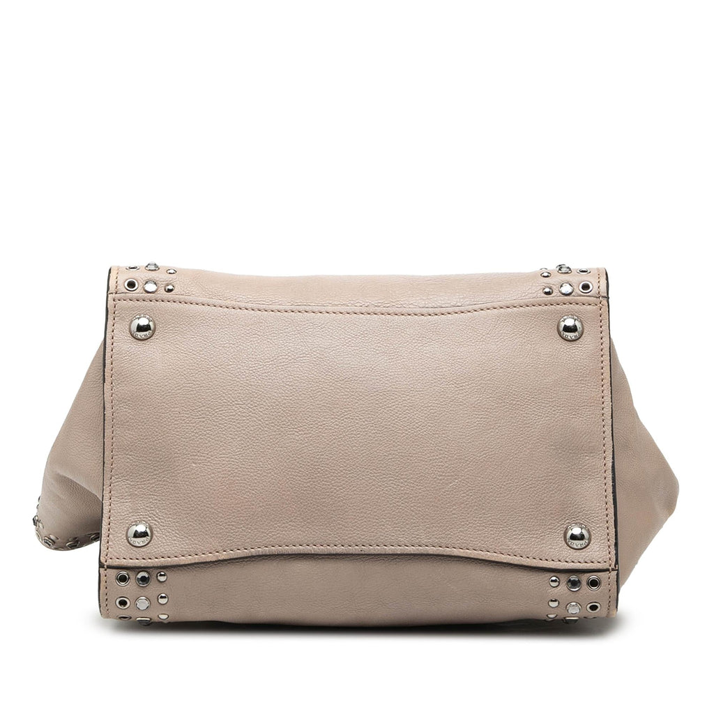 Prada Glace Calf Studded Twin Pocket Satchel