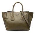 Prada Glace Calf Twin Pocket Double Handle Satchel