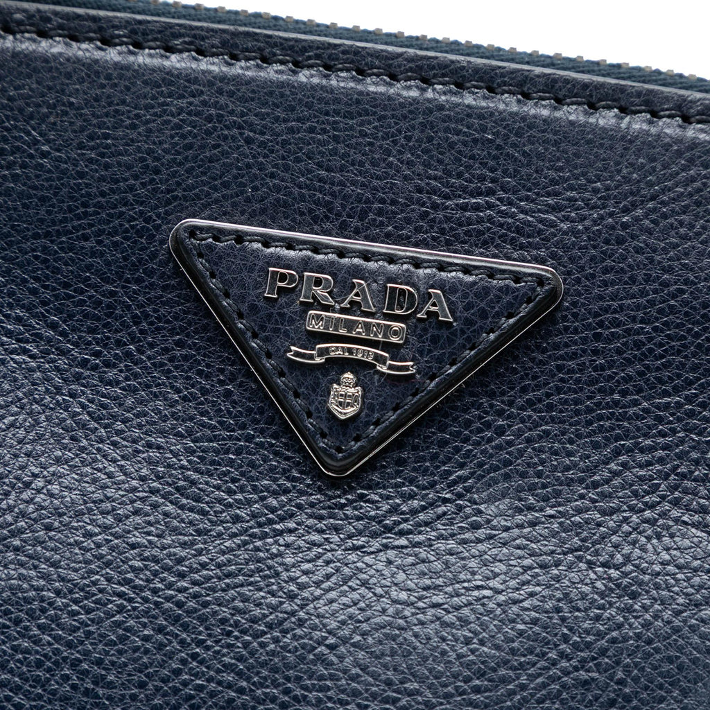 Prada Glace Calf Twin Pocket Double Handle Satchel