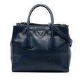 Prada Glace Calf Twin Pocket Double Handle Satchel