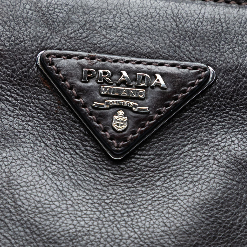 Prada Glace Calf Twin Pocket Double Handle Satchel