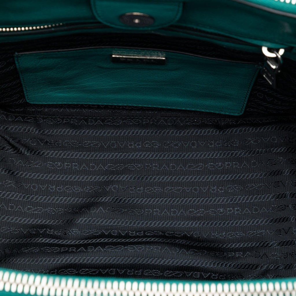 Prada Glace Calf Twin Pocket Double Handle Satchel