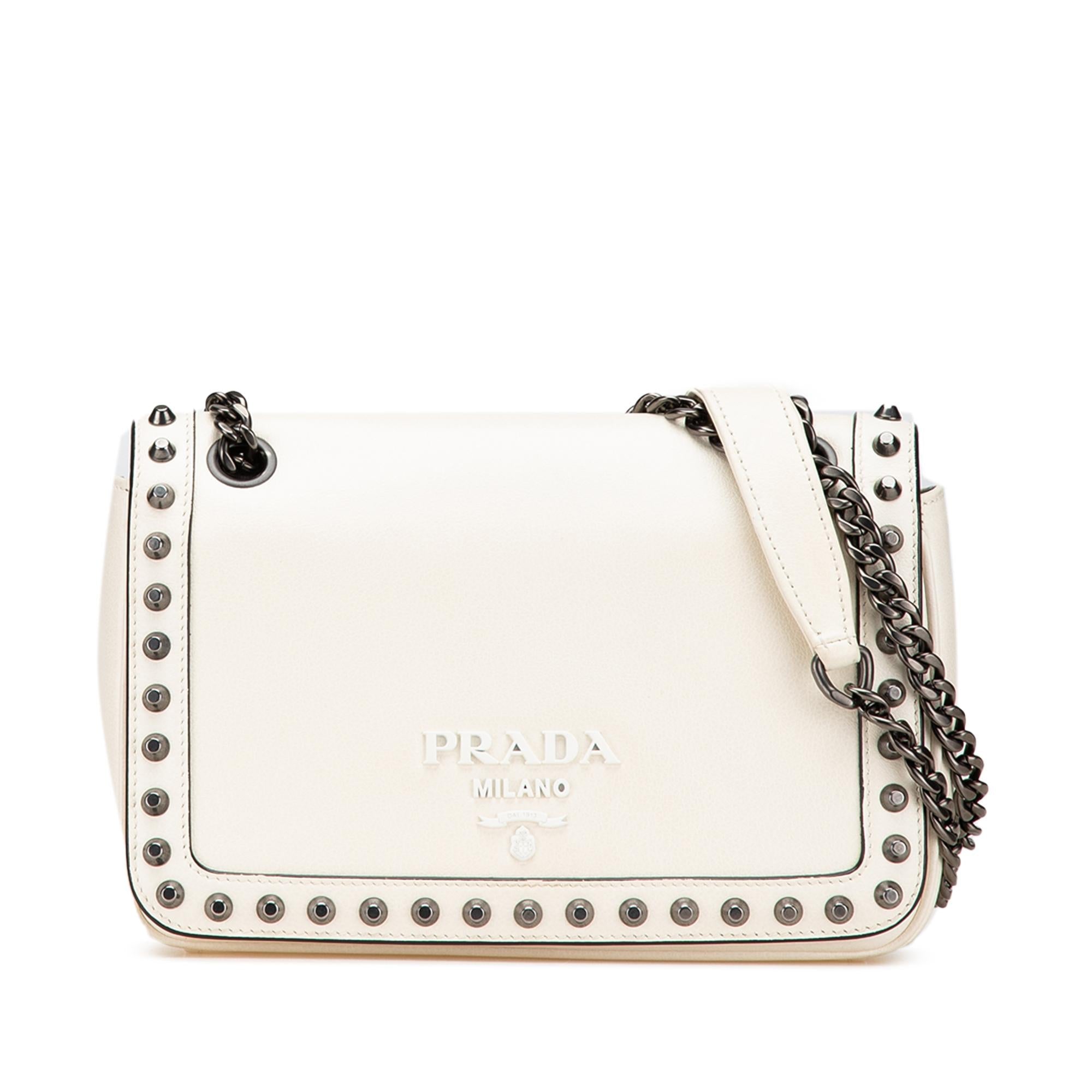 Prada Glace Calfskin Studded Crossbody