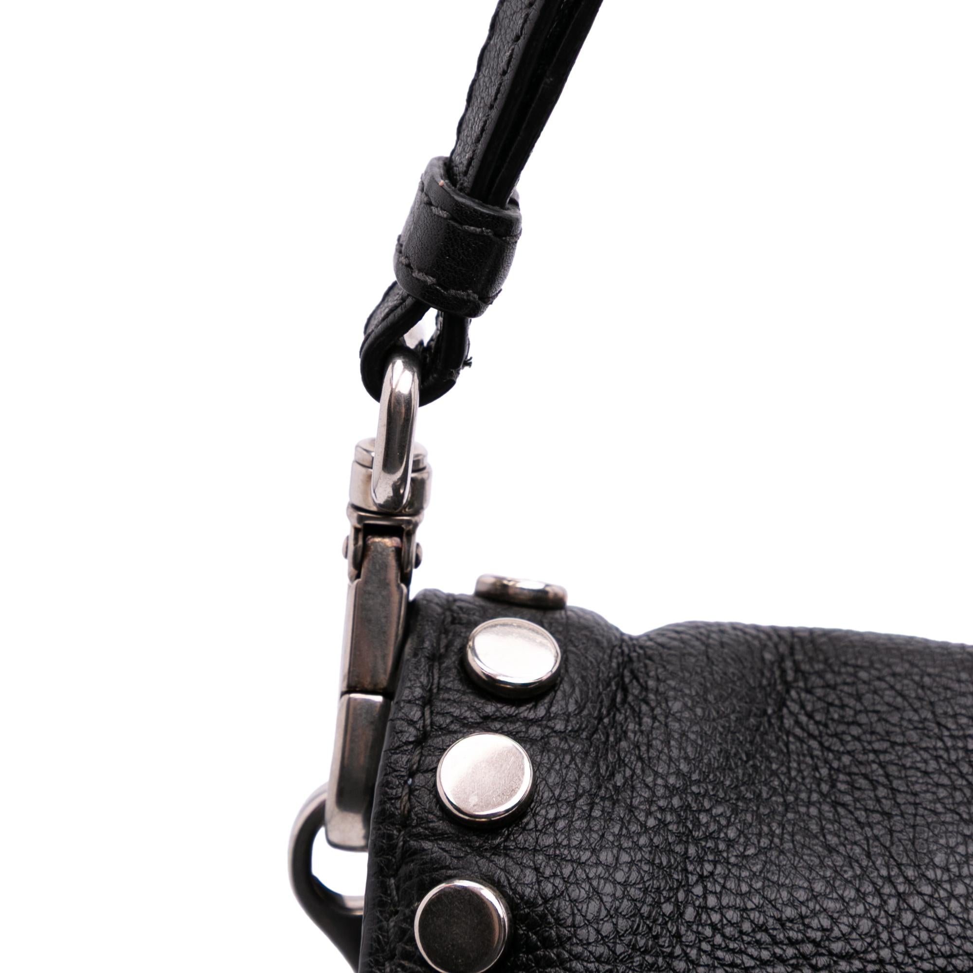 Prada Glace Calfskin Studded Etiquette Flap