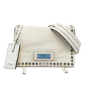 Prada Glace Calfskin Studded Etiquette Flap