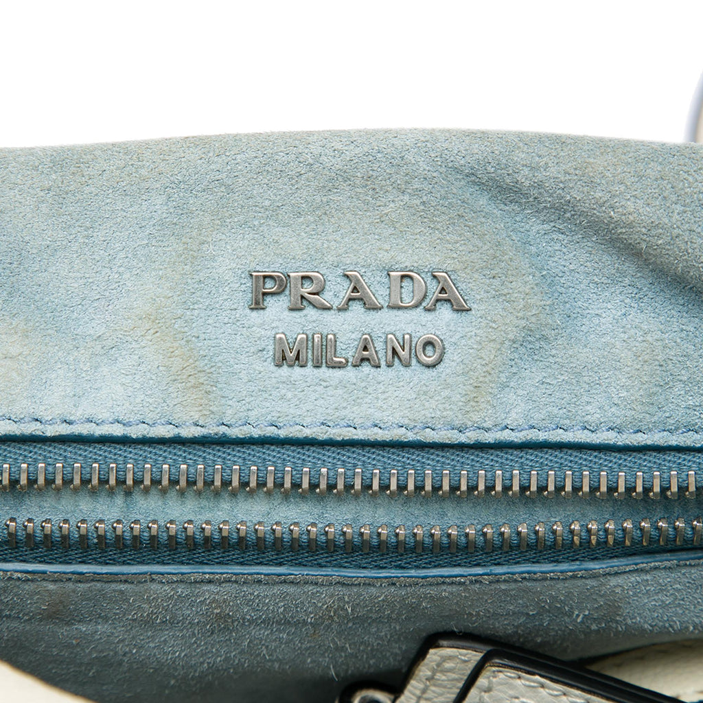 Prada Glace Calfskin Studded Etiquette Flap