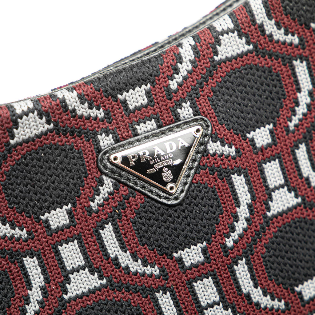 Prada Jacquard Knit Cleo Shoulder Bag