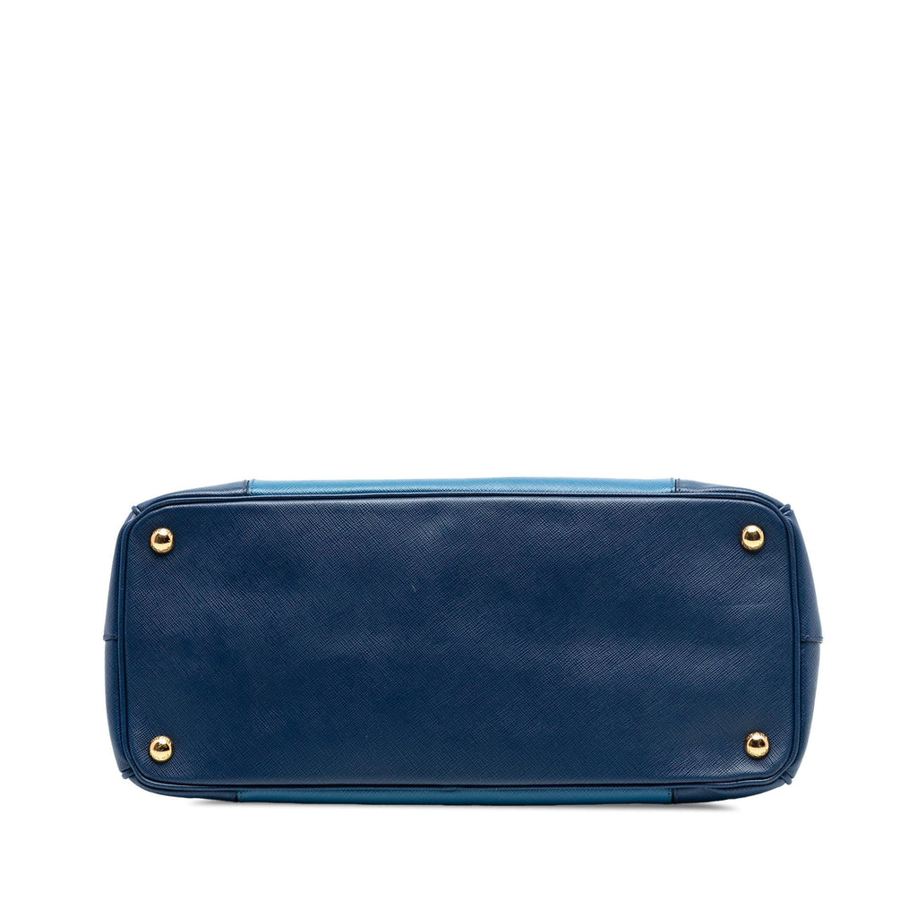 Prada Large Bicolor Saffiano Lux Galleria Double Zip Satchel