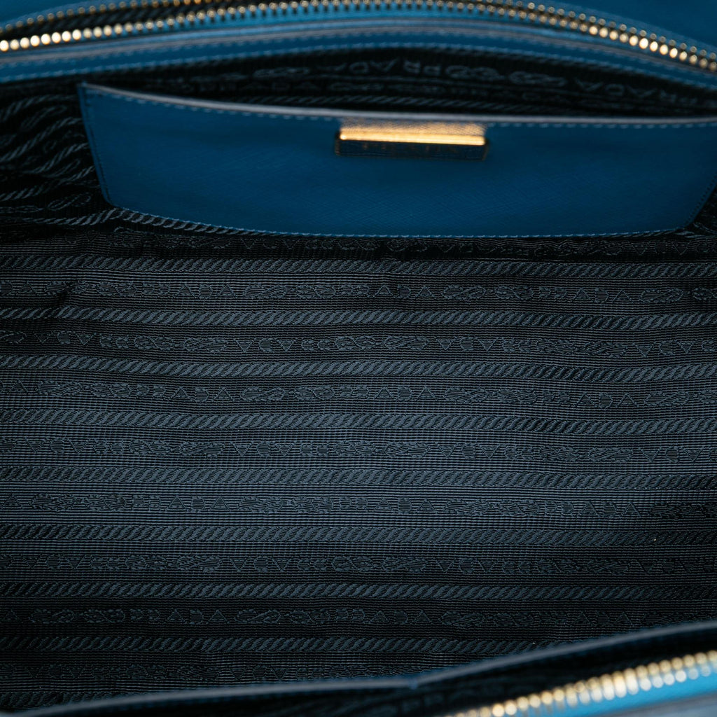 Prada Large Bicolor Saffiano Lux Galleria Double Zip Satchel