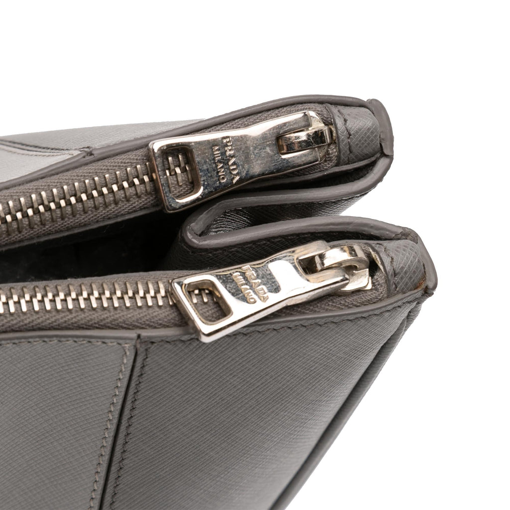 Prada Large Bicolor Saffiano Lux Galleria Double Zip Satchel
