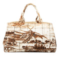 Prada Large Canvas Canapa Azulejos Satchel