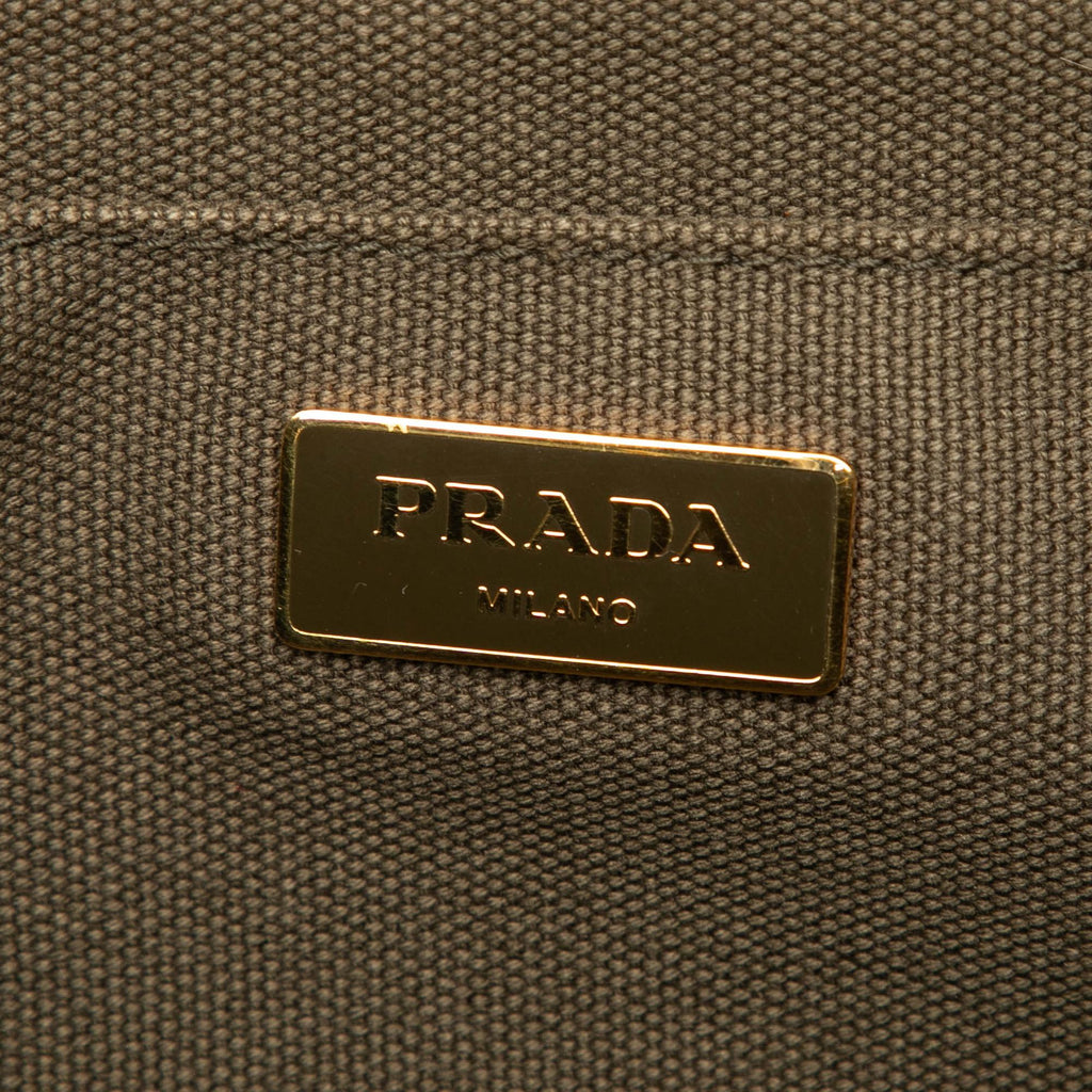 Prada Large Canvas Canapa Bijoux Satchel