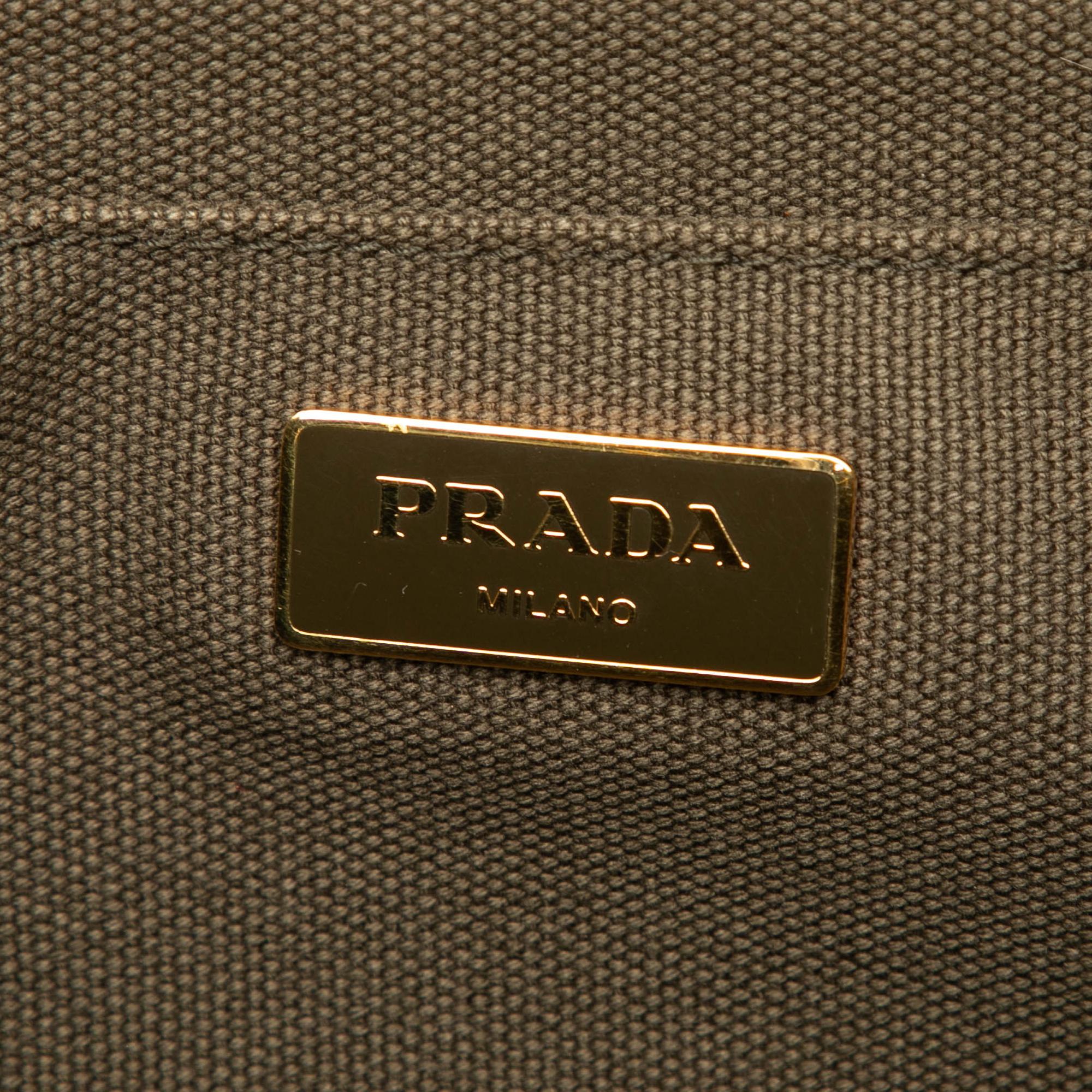 Prada Large Canvas Canapa Bijoux Satchel