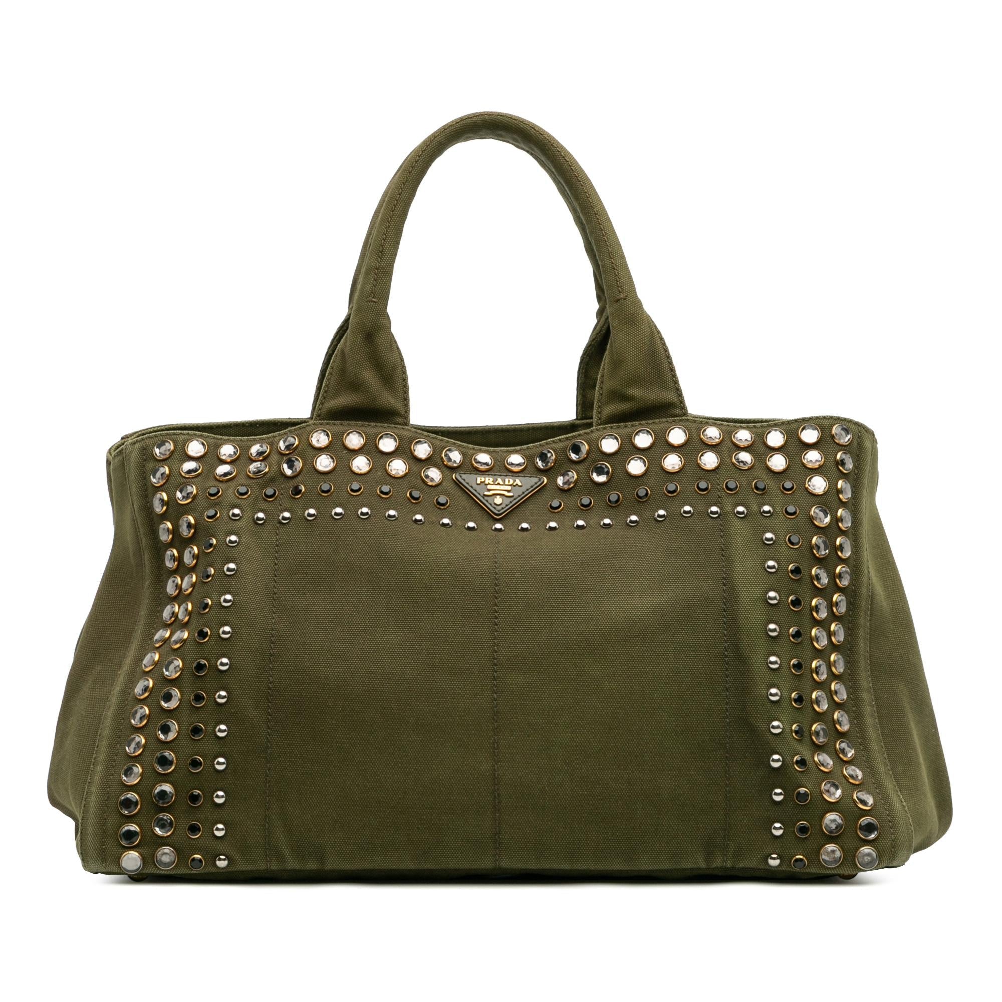 Prada Large Canvas Canapa Bijoux Tote