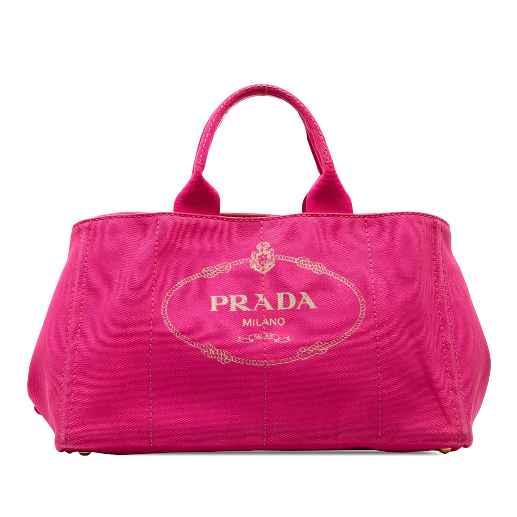 Prada Large Canvas Canapa Logo Satchel