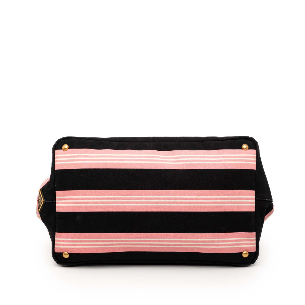 Prada Large Canvas Canapa Righe Striped Satchel