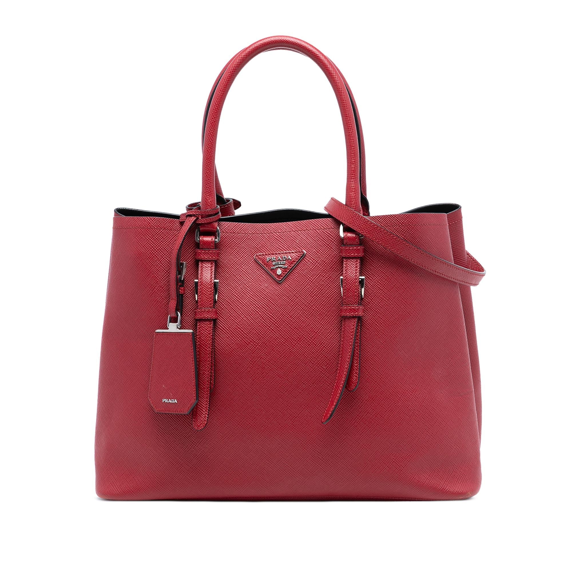 Prada Large Saffiano Cuir Double Satchel