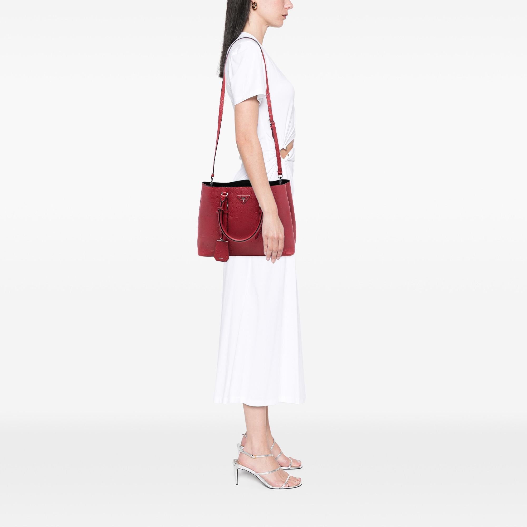 Prada Large Saffiano Cuir Double Satchel