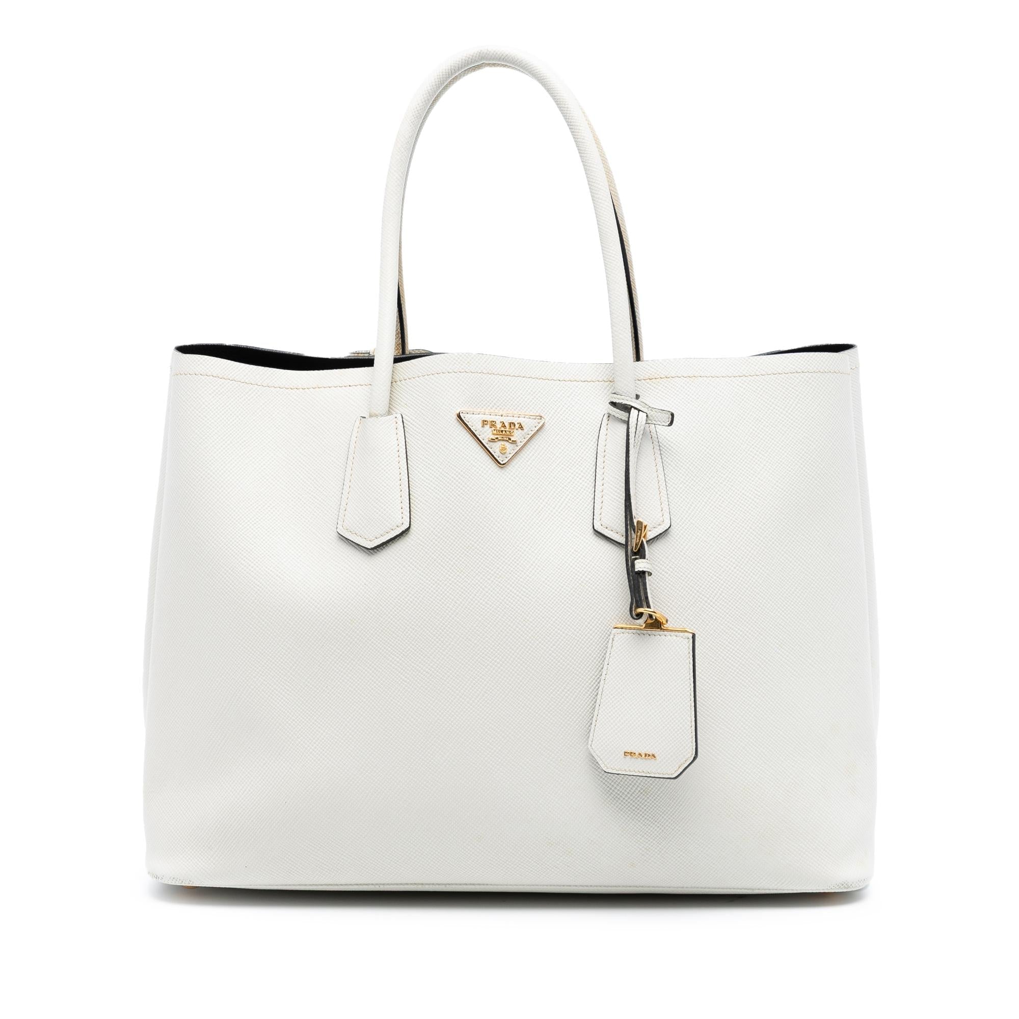 Prada Large Saffiano Cuir Double Satchel