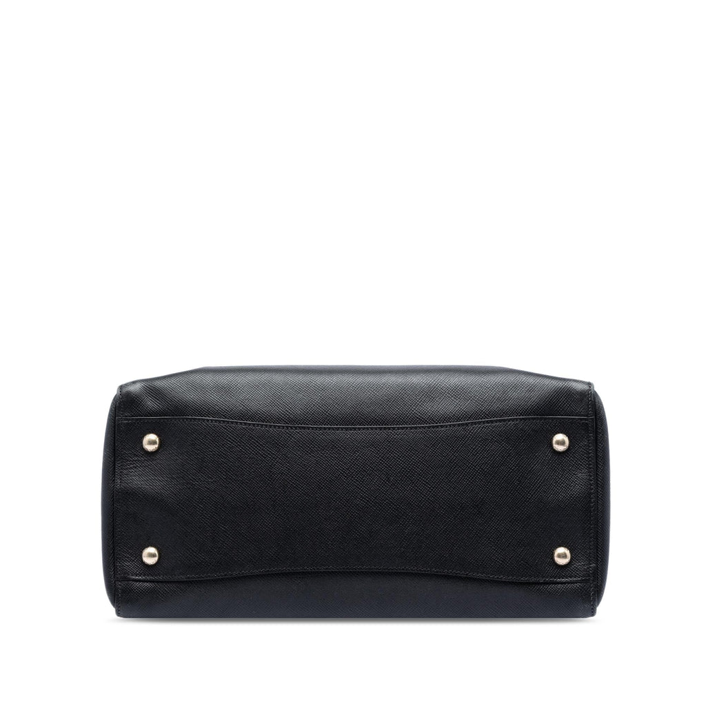 Prada Large Saffiano Cuir Double Zip Top Handle Bag