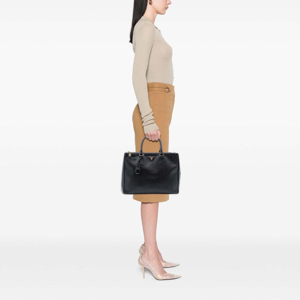 Prada Large Saffiano Lux Galleria Double Zip Satchel