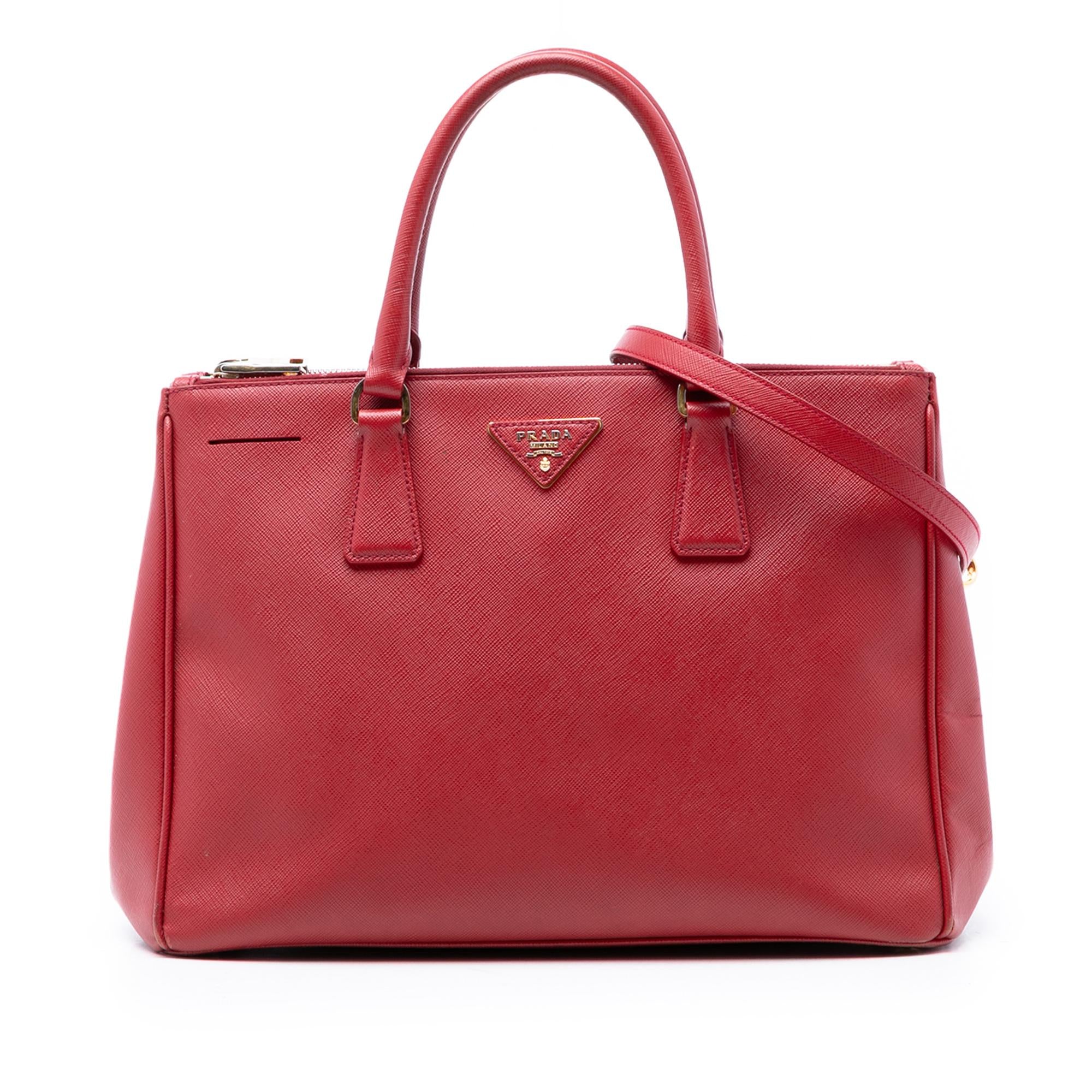 Prada Large Saffiano Lux Galleria Double Zip Satchel