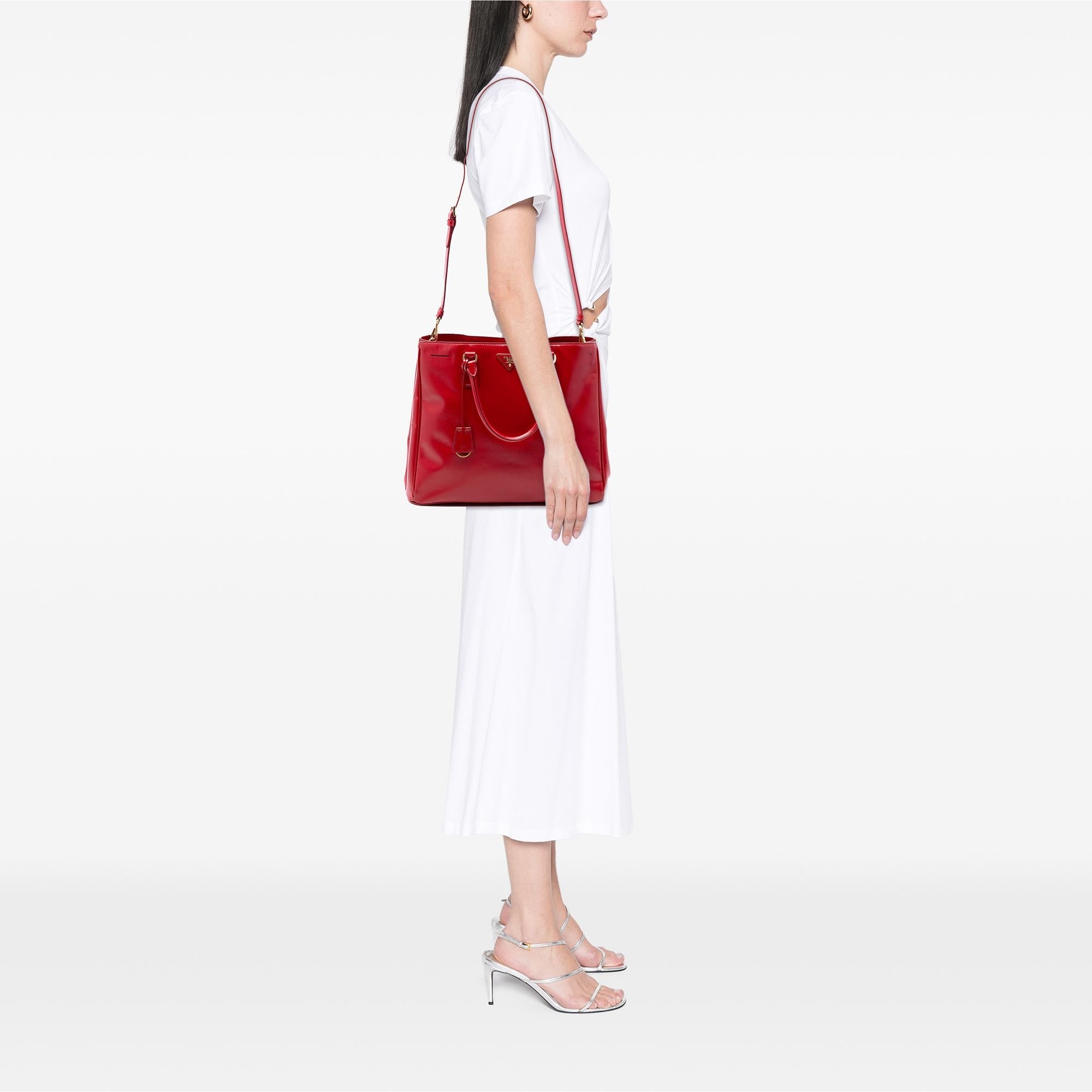 Prada Large Saffiano Vernice Galleria Satchel