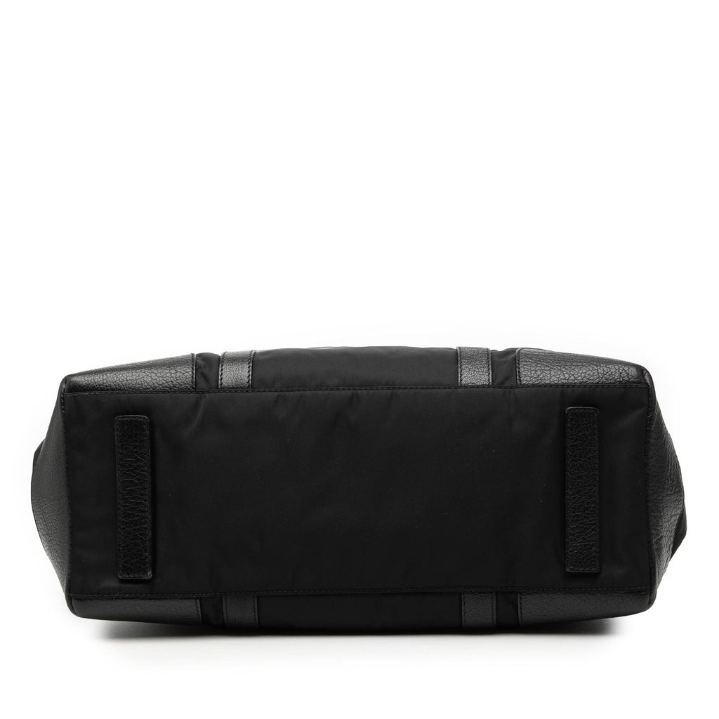 Prada Leather Trimmed Tessuto Tote