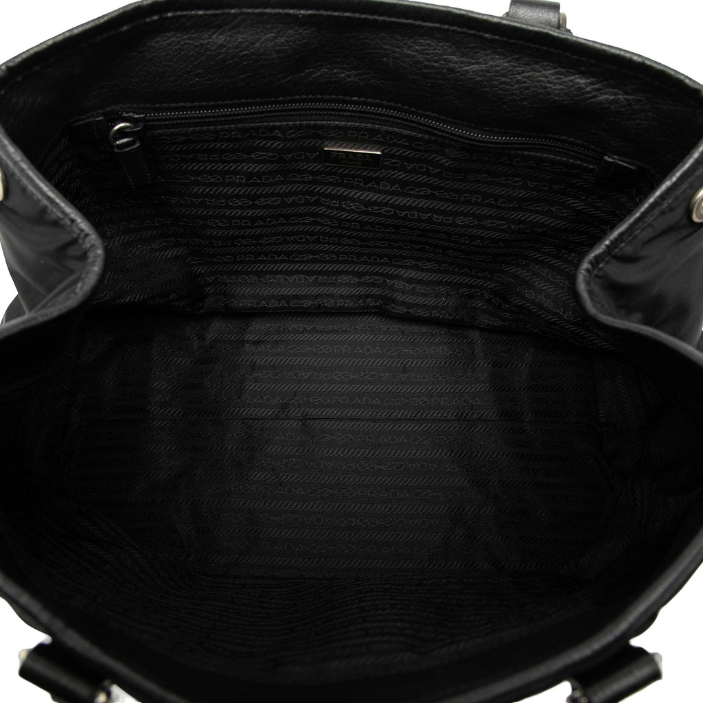 Prada Leather Trimmed Tessuto Tote