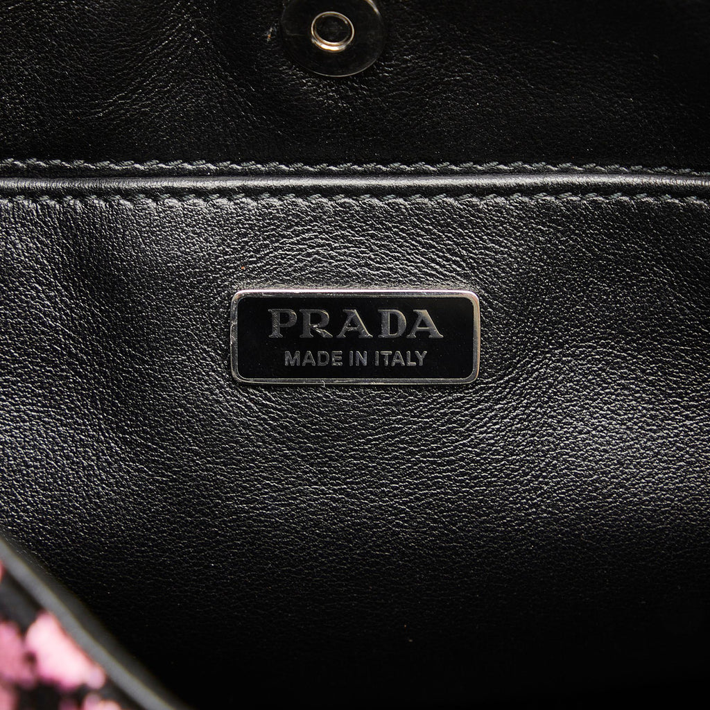 Prada Maglia Jacquard Knit Cleo Bag