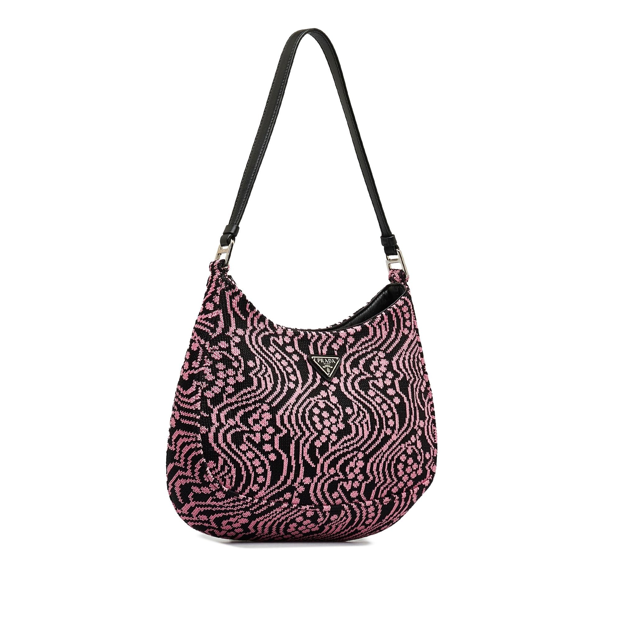 Prada Maglia Jacquard Knit Cleo Bag