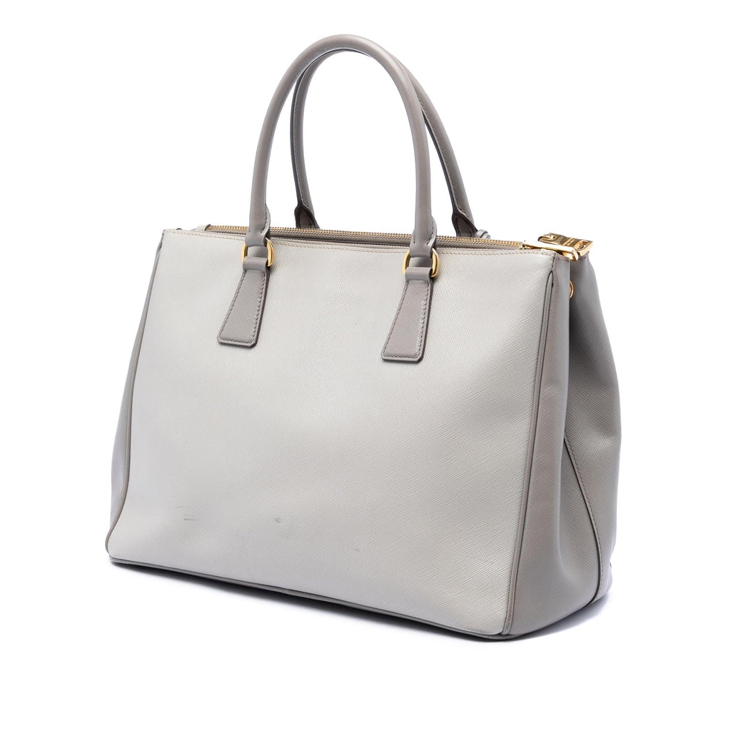 Prada Medium Bicolor Saffiano Lux Galleria Double Zip Satchel