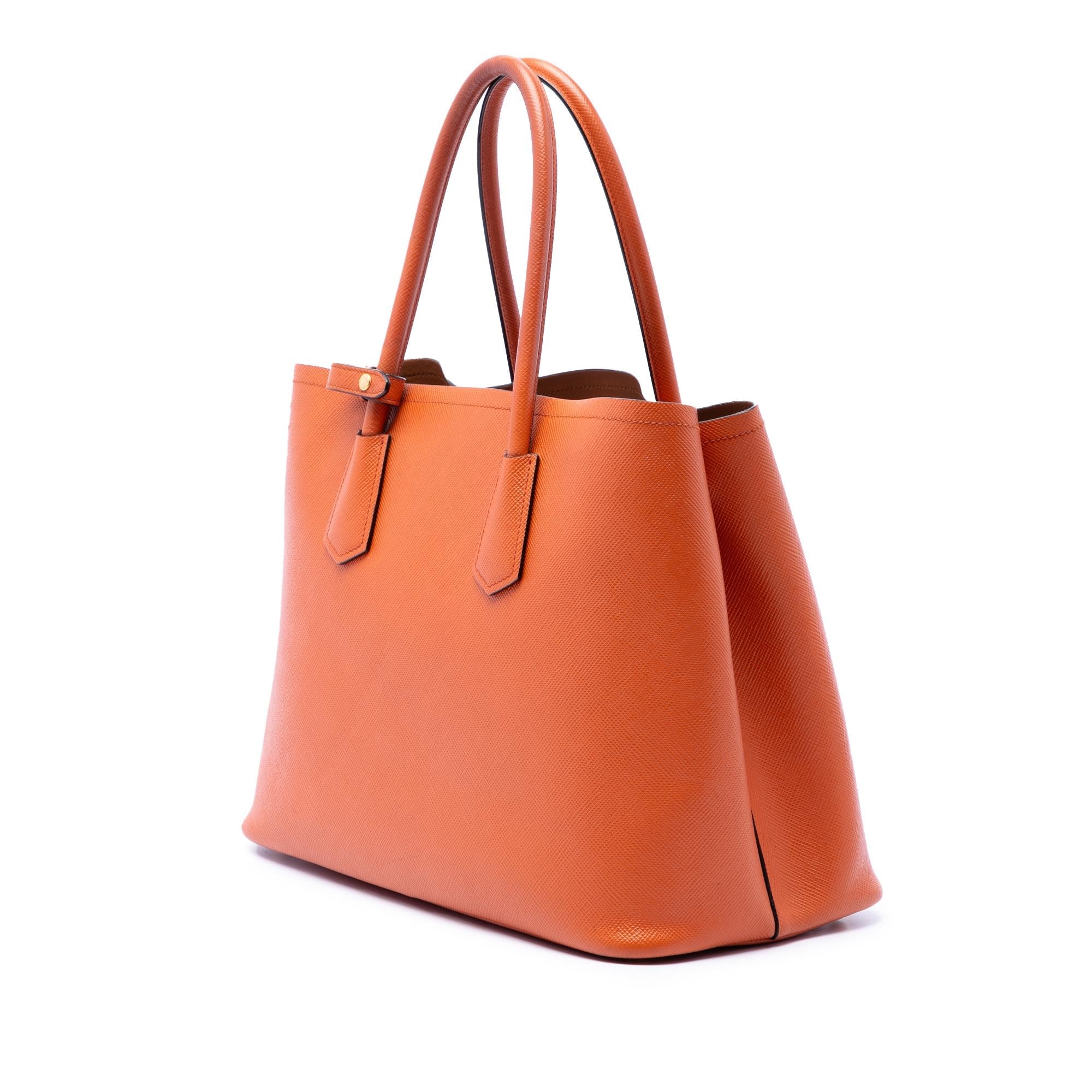 Prada Medium Saffiano Cuir Double Handle Satchel