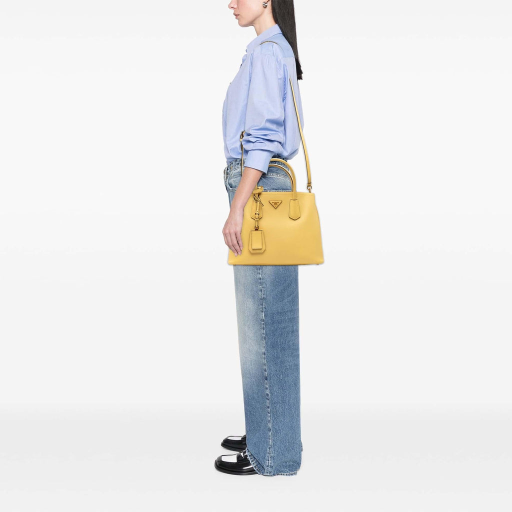 Prada Medium Saffiano Cuir Double Satchel