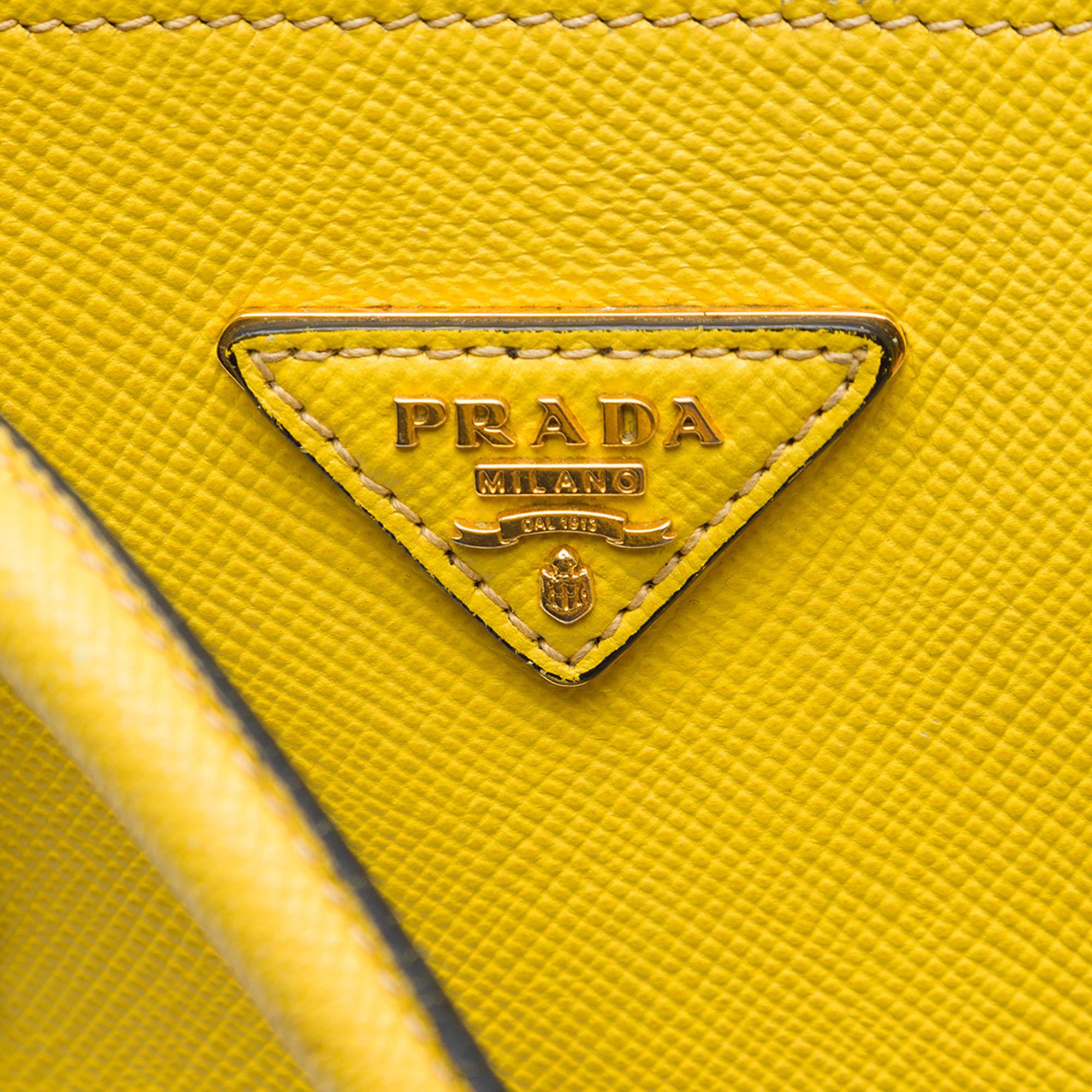 Prada Medium Saffiano Cuir Double Satchel