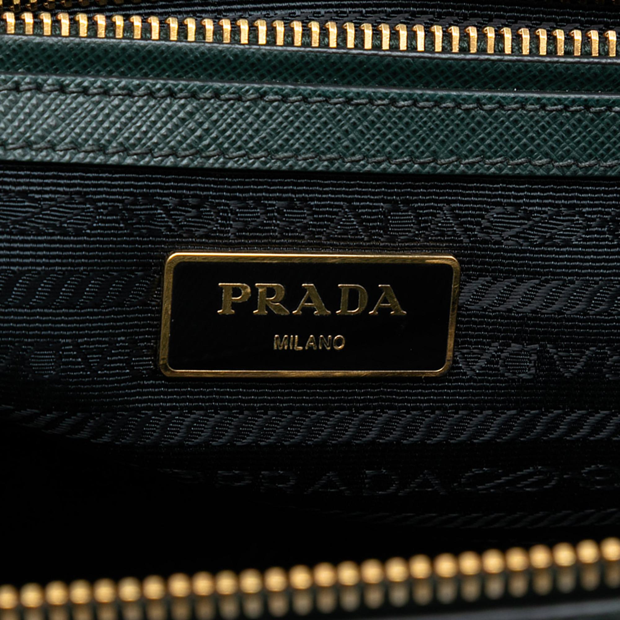 Prada Medium Saffiano Lux Galleria Double Zip Satchel