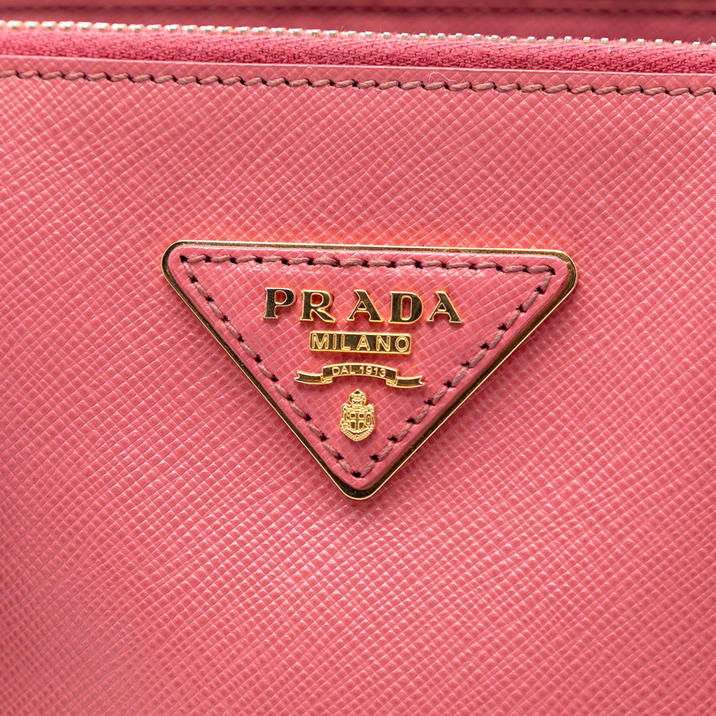 Prada Medium Saffiano Lux Galleria Double Zip Satchel