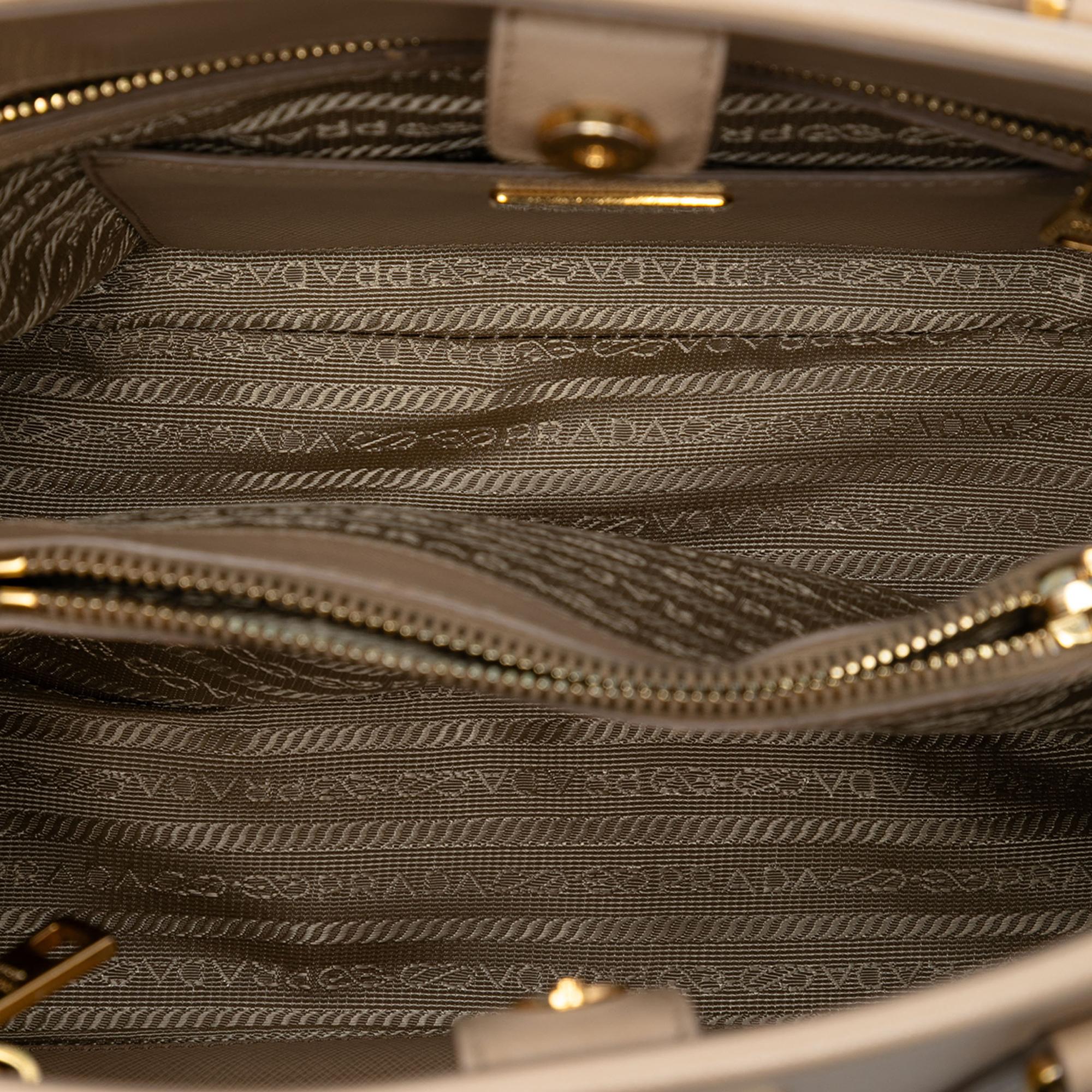 Prada Medium Saffiano Lux Open Promenade Satchel