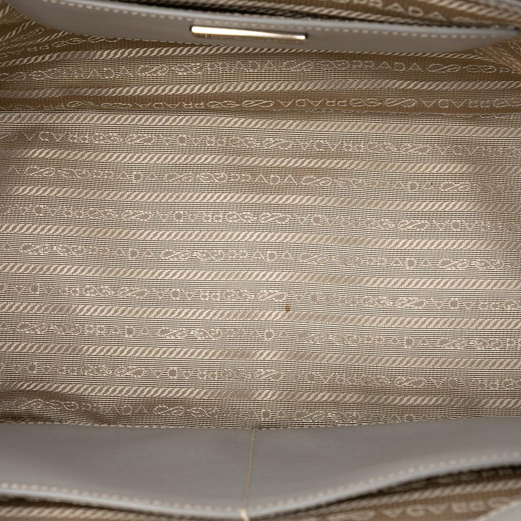 Prada Medium Saffiano Lux Studded Crystal Galleria Double Zip Satchel