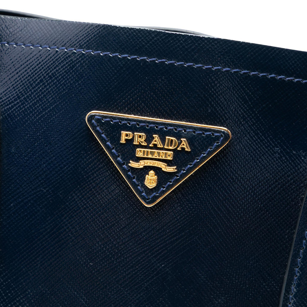 Prada Medium Saffiano Vernice Double Satchel