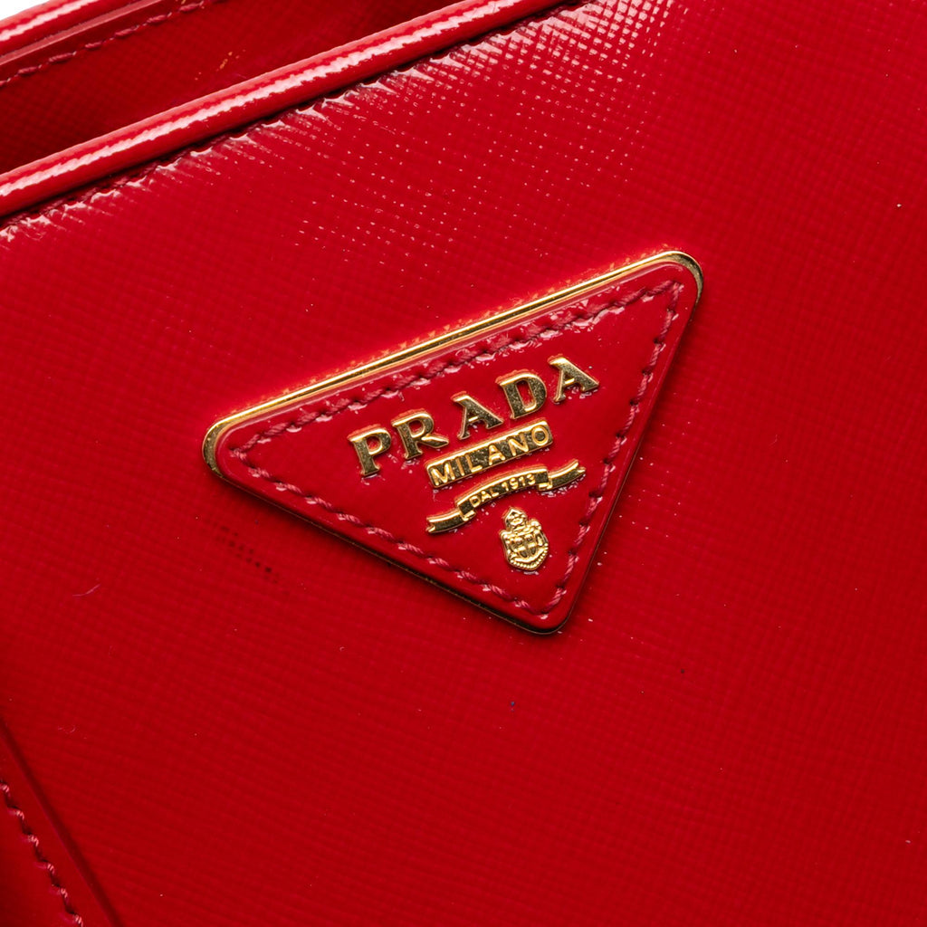 Prada Medium Saffiano Vernice Open Promenade Satchel