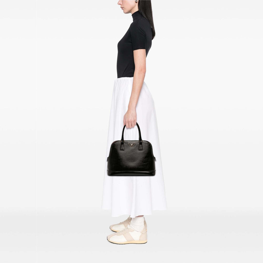 Prada Medium Saffiano Vernice Open Promenade Satchel