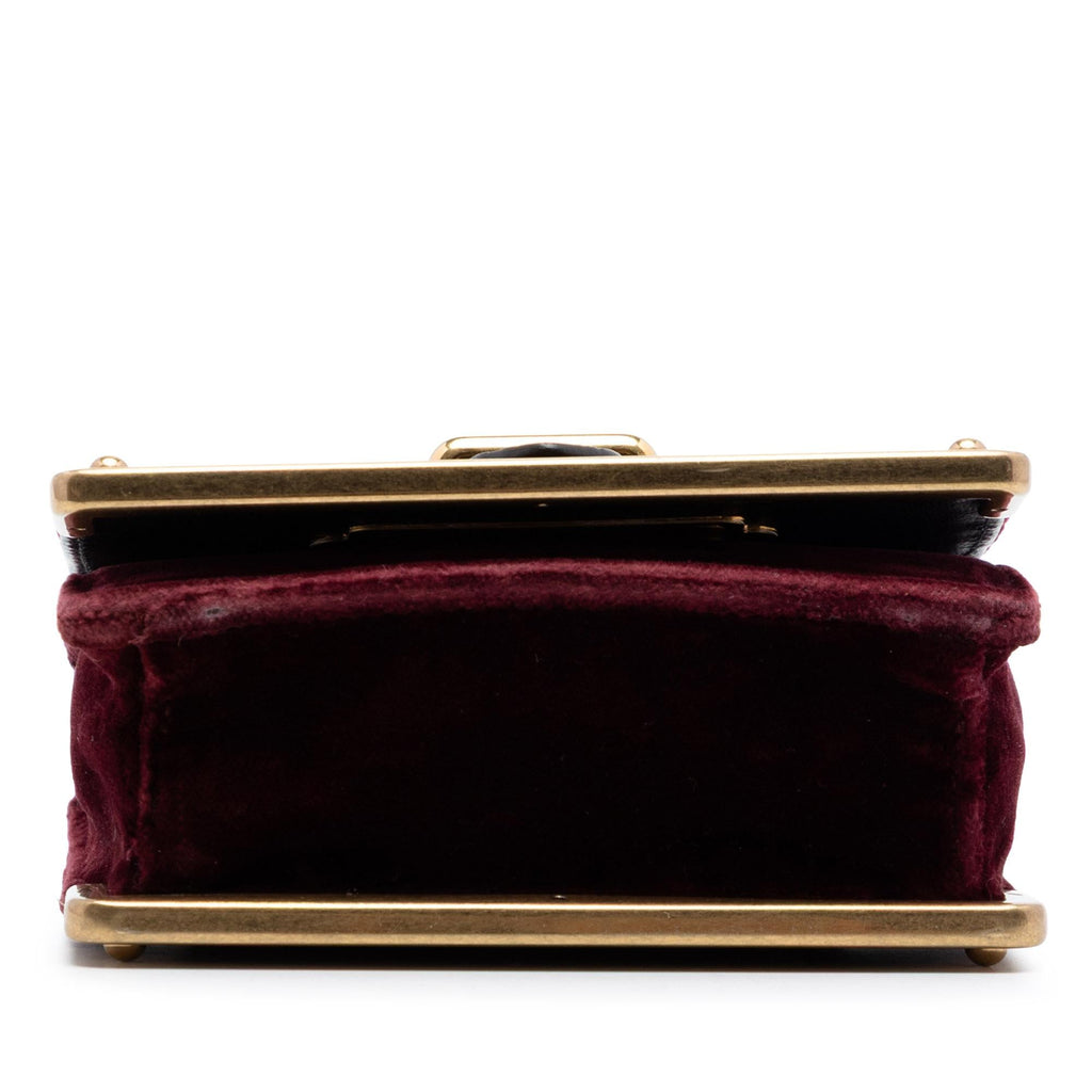 Prada Micro Croc Embossed Leather Trimmed Velluto Cahier Crossbody